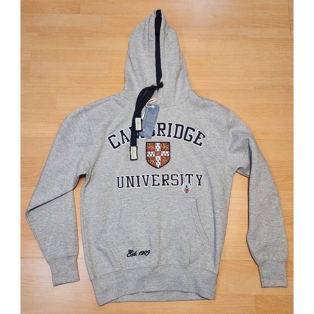 Men's Official University Of Cambridge Hoodie Size Small Coat Of Arms Crest Gray